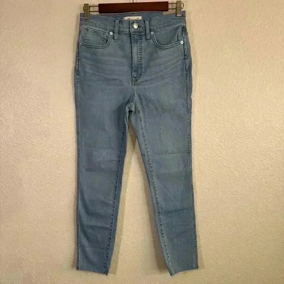 Madewell Skinny Crop 10" High Rise Frayed Hem Jeans Women Size 27 NWT - Picture 1 of 12